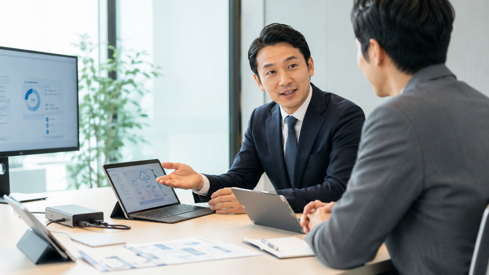 IT機器販売とクラウド提案を表すデスクワークのイメージ