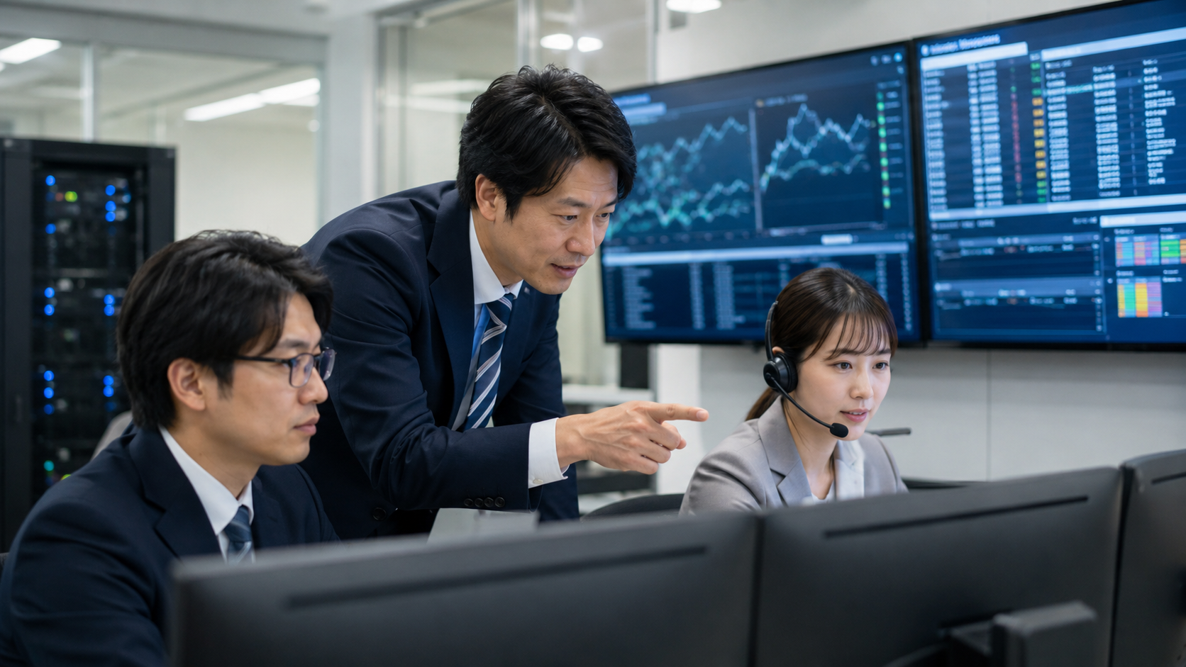 SESと運用支援でエンジニアが相談しているイメージ