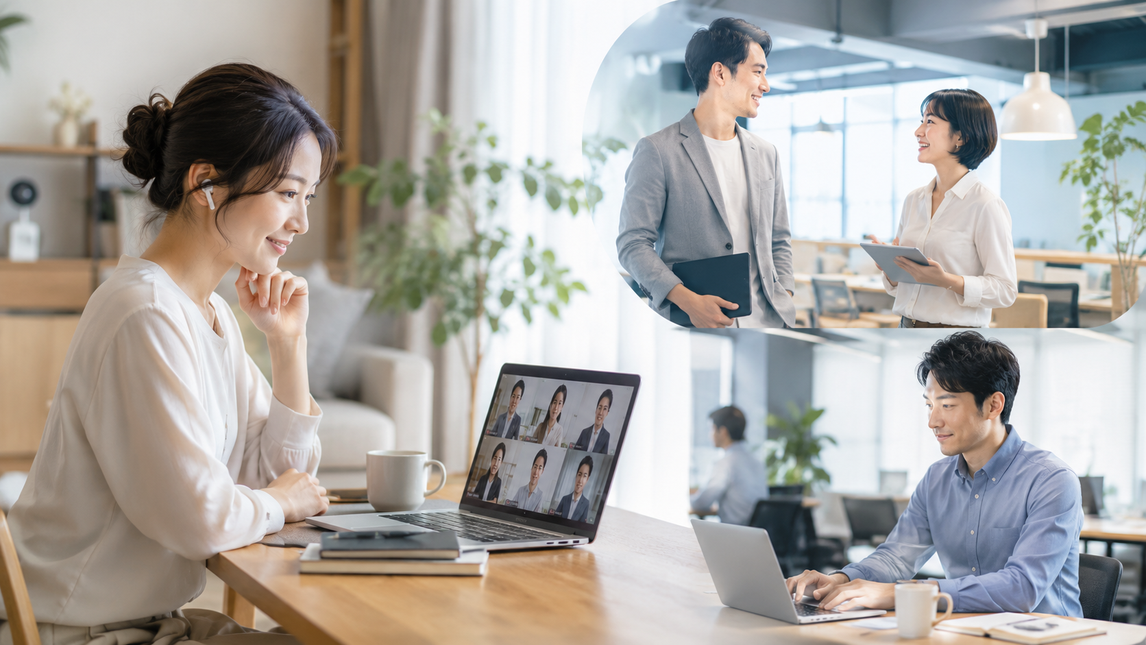 柔軟な働き方と福利厚生を表すオフィスワークのイメージ